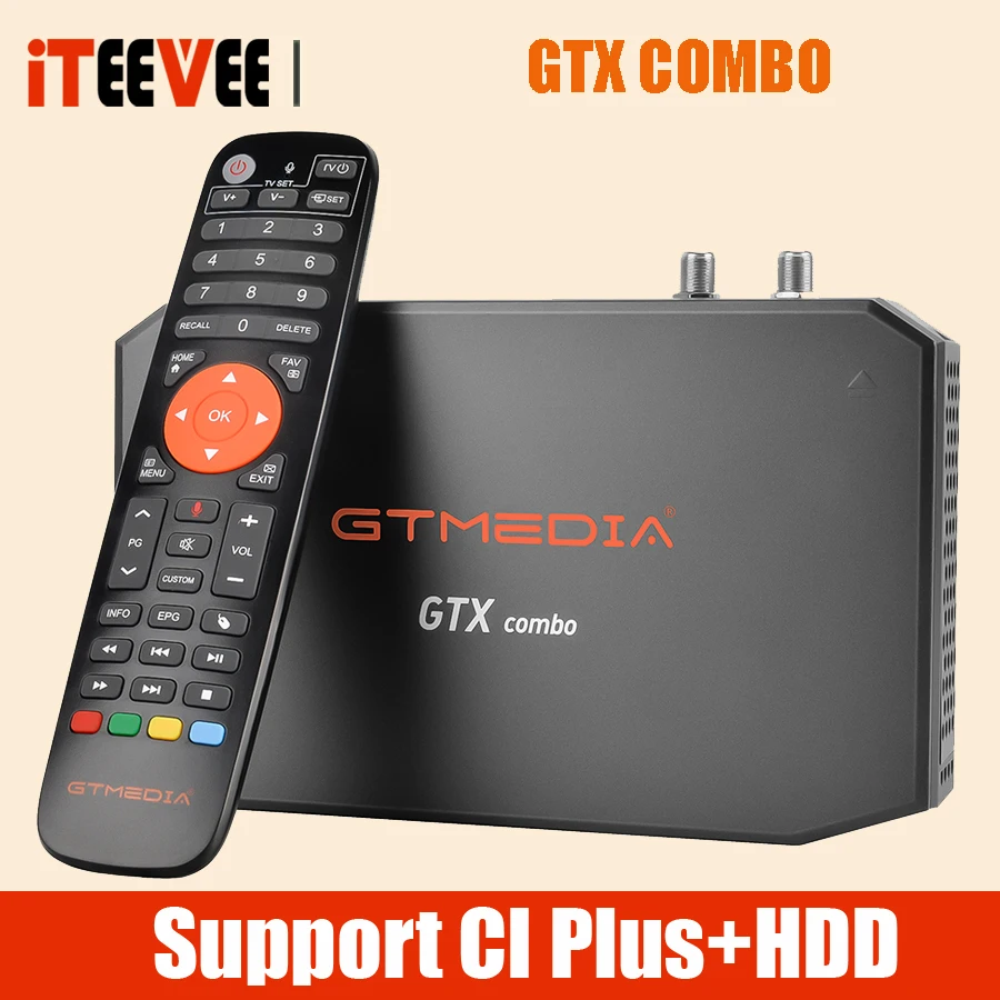 GTMEDIA GTX COMBO 4K 8K UHD Android 9.0 Satellite Receiver,DVB-S2/T2/C 2G+32G,Support CA and CI Plus 1.4,,CI+,SATA-HDD bracket