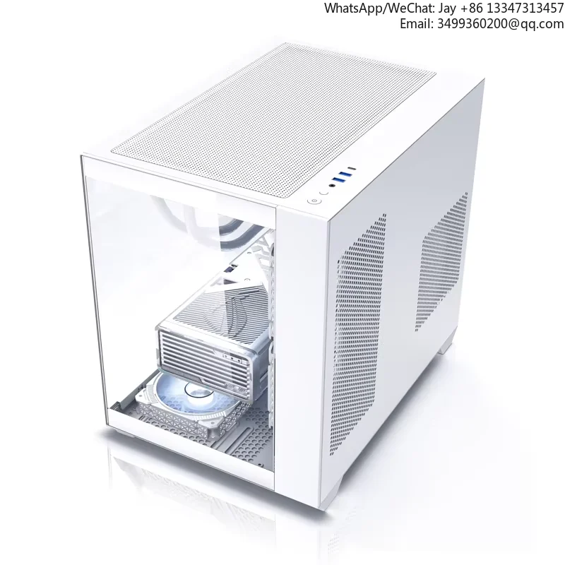 

ZeroMaster Aluminum Full Tower PC Cases Tempered Glass Cabinet 360 Water Cooled RGB Gaming Computer Transparent MicroATX 6