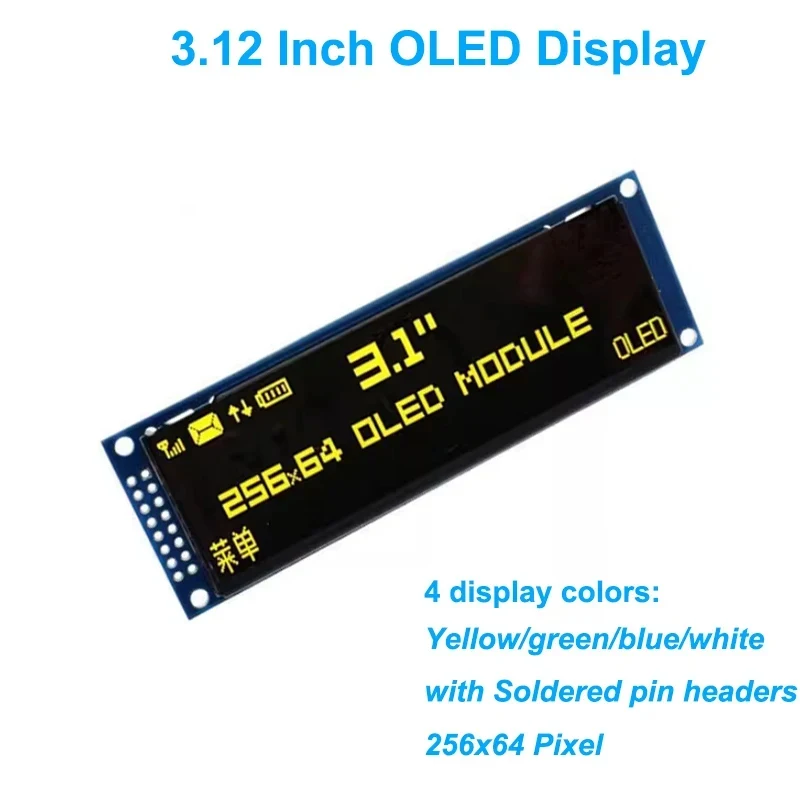 3.12 Inch OLED Display 3.12 256X64 25664 SSD1322 Driver Graphic LCD Module Parallel/SPI Soldering Pin/C51