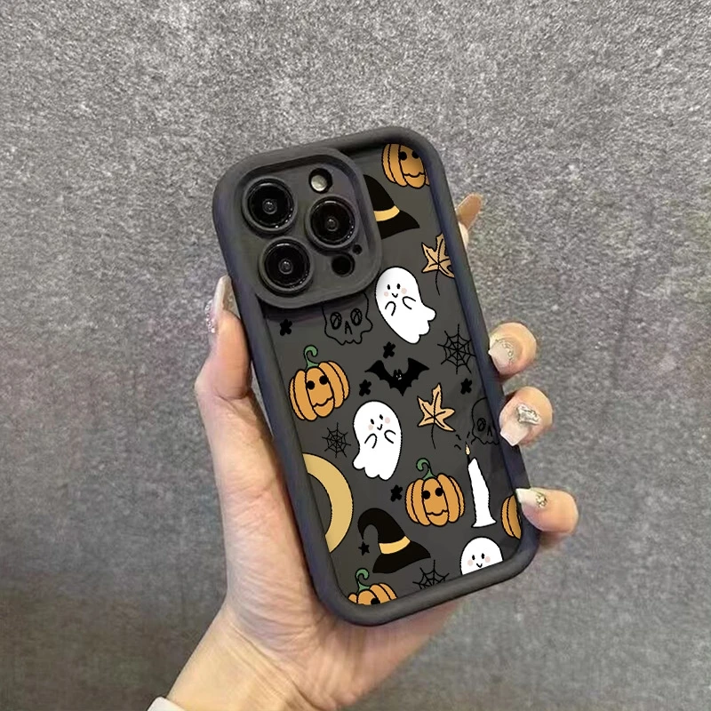 Capa de telefone abóbora fantasma elementos de halloween para realme 14 pro plus 5g 14x 13 12 11 10 9 8i 8 c75 c65 c63 c55 c53 doces tpu capa
