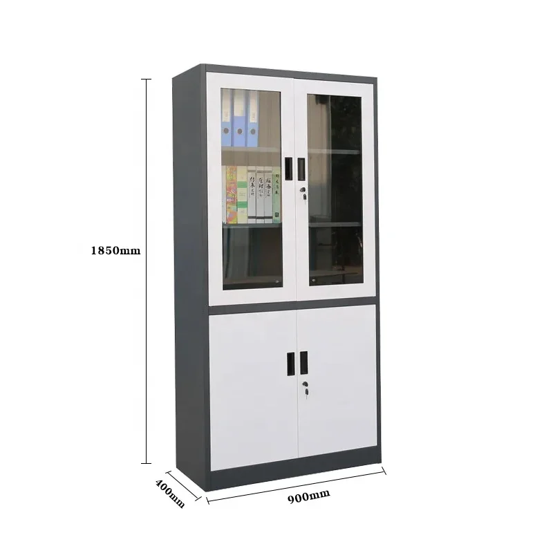 custom.JF-C11 Metal Storage Double Glass Door Filing Cabinet Office Furniture Ironing Cabinet