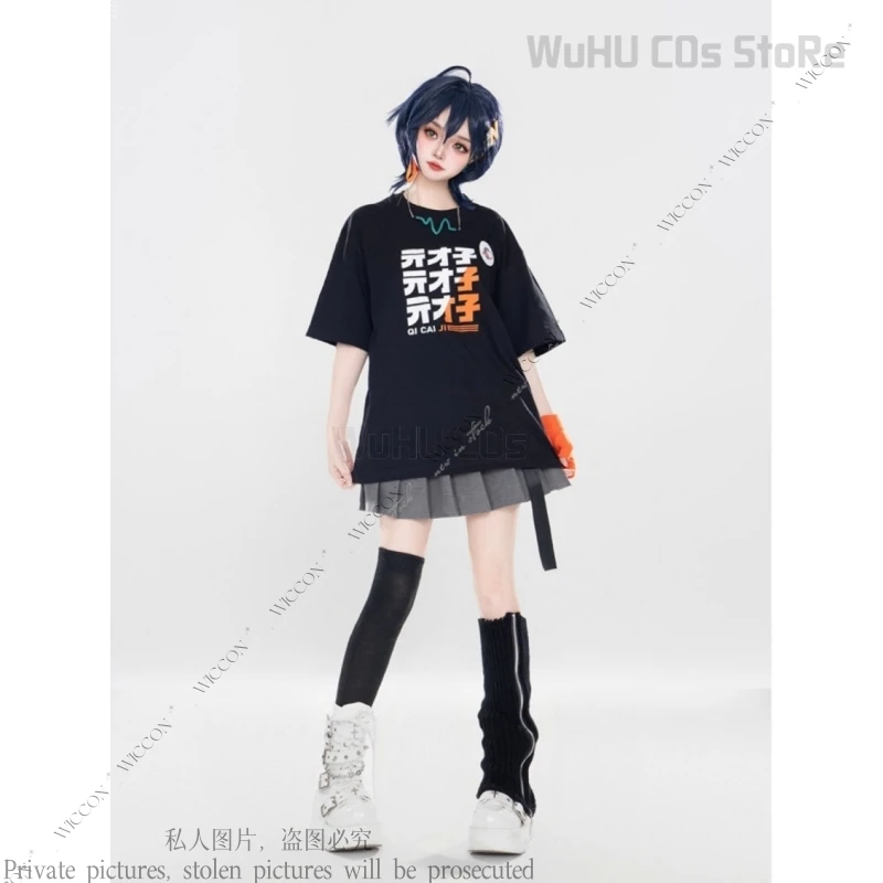 Game Zenless Zone Zero Anime Belle Cosplay Costume Wig Women Uniform Outfit Cos T-shirt Skirt Daily Outfit Halloween Party