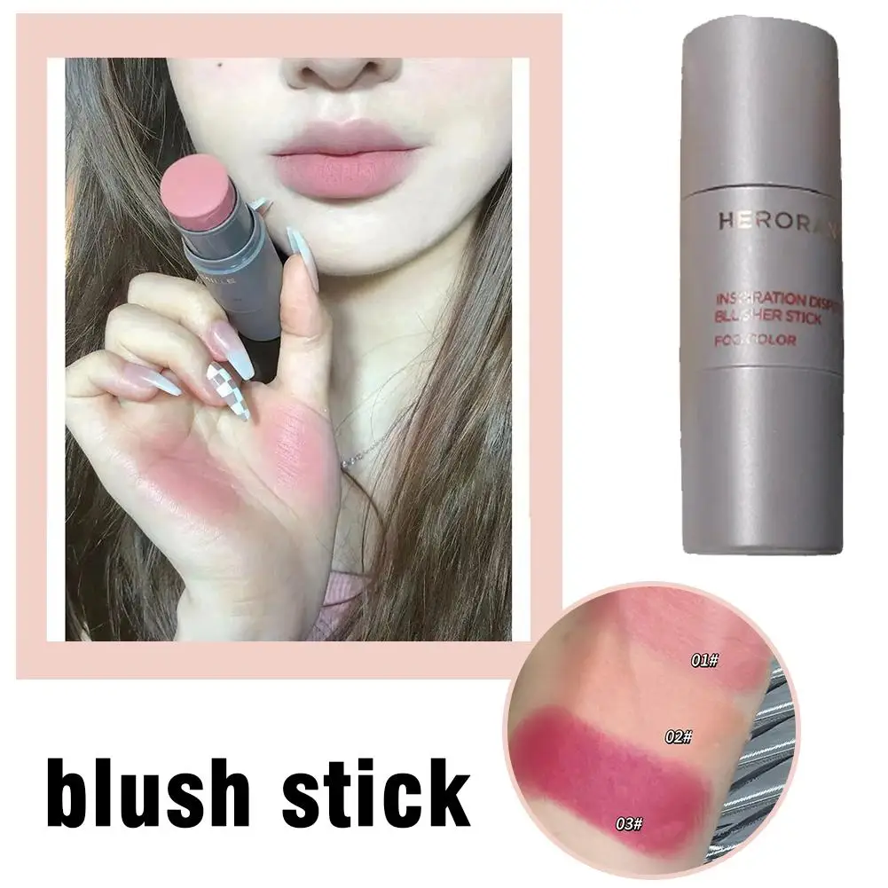 Impermeável Double-Ended Blush Stick Esponja, Blush Facial, Cosméticos Coreanos, Tint Brightening, Bochecha Face Shadow, V8P1