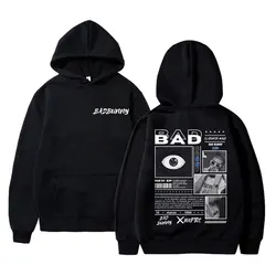 Sweat à capuche imprimé graphique pour hommes et femmes, pull Hip Hop, streetwear vintage, pull décontracté pour hommes, Rared Bad Bunny Album X, 100per