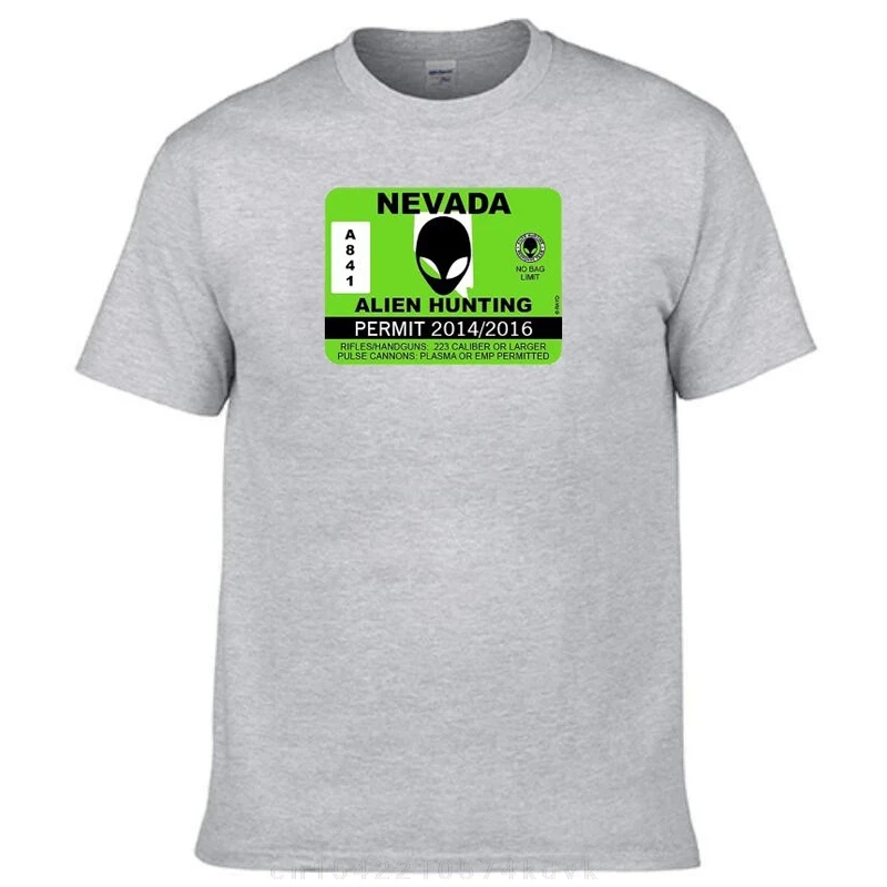 Cotton  Tee Top Print  Tee Shirt Nova Scotia Alien Hunting Permit T-Shirt Sticker Canada ufo ns