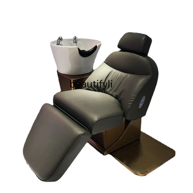 

High-End Scalp Care Shampoo Chair Electric Lifting Beauty Salon Shampoo Bed Half Lying Lying Completely Type Flushing Bed