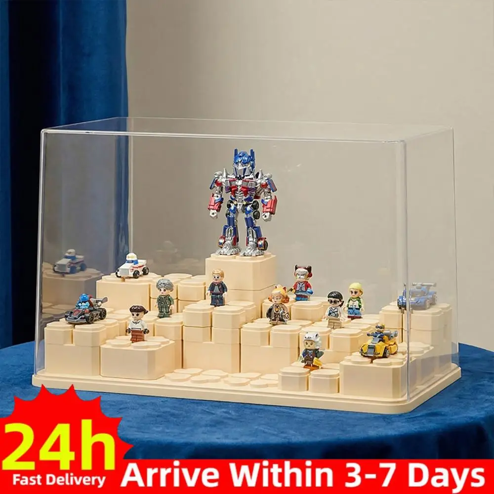 

DIY Stackable Transparent Display Case w/ Movable Block for Collectible (Medium)