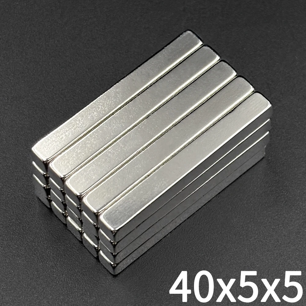 10 Pcs 40x5x5 N35 Neodymium Magnet 40mm X 5mm X 5mm NdFeB Block Super Powerful Strong Permanent Magnetic Imanes