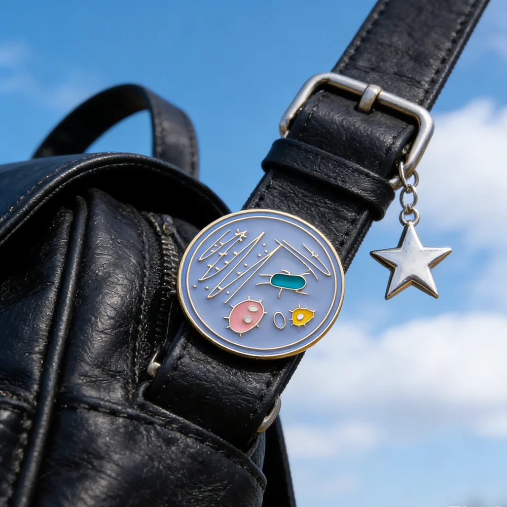 Harong New Petri Dish Enamel Pin Scientific Microbiology Laboratory Brooch Lapel Badge Bacteria Microbe Science Lab Gift