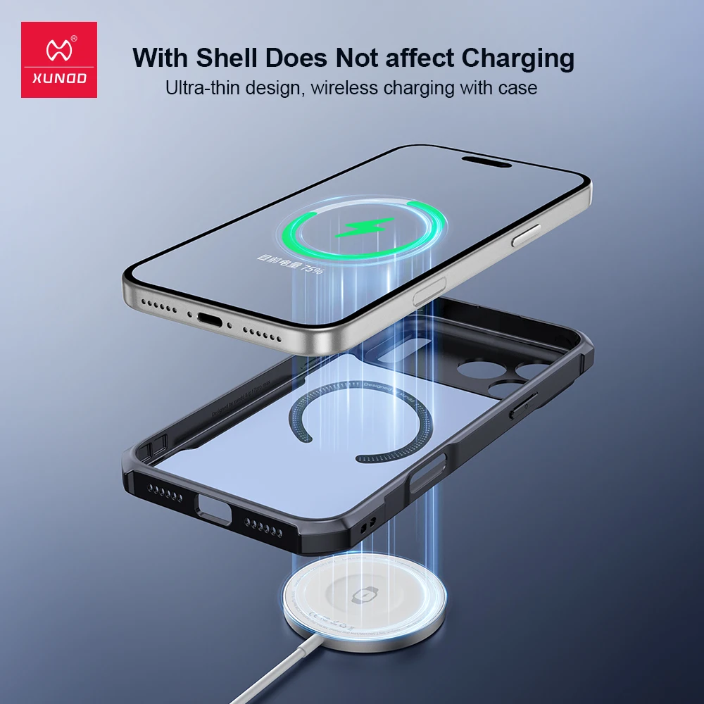 Xundd Hülle für iPhone 15 14 16 17 Pro Max 17 Air Phone 13 Pro 12 Magnetische Hülle, Airbag-Stoßfeste Schale, Kameraschutz-Abdeckung – Detail 5