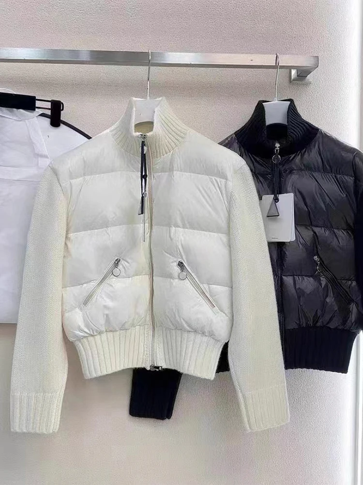 Frauen Off White Parka Jacke Mantel Warm Verdicken Rollkragen Mantel Koreanische Vintage Harajuku Gepolsterte Jacke Kleidung Winter 2024