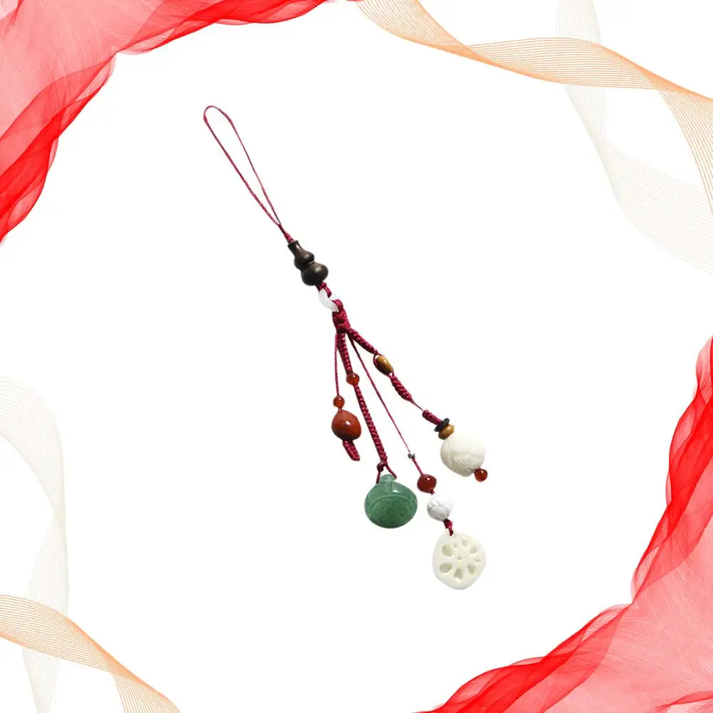 

Chinese Bodhi and Lotus Pendant Hanging Decor for Bag Clothes Phone Chain Accessory Creative Chic Lightweight Easy Attach Detach