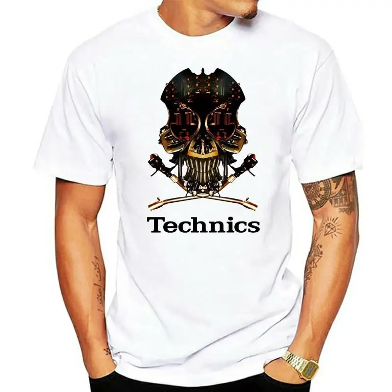 Technics 1200 DJ Skull DJ T Shirt Vestax  Serato Traktor Summer Printed Cotton Tee Shirts