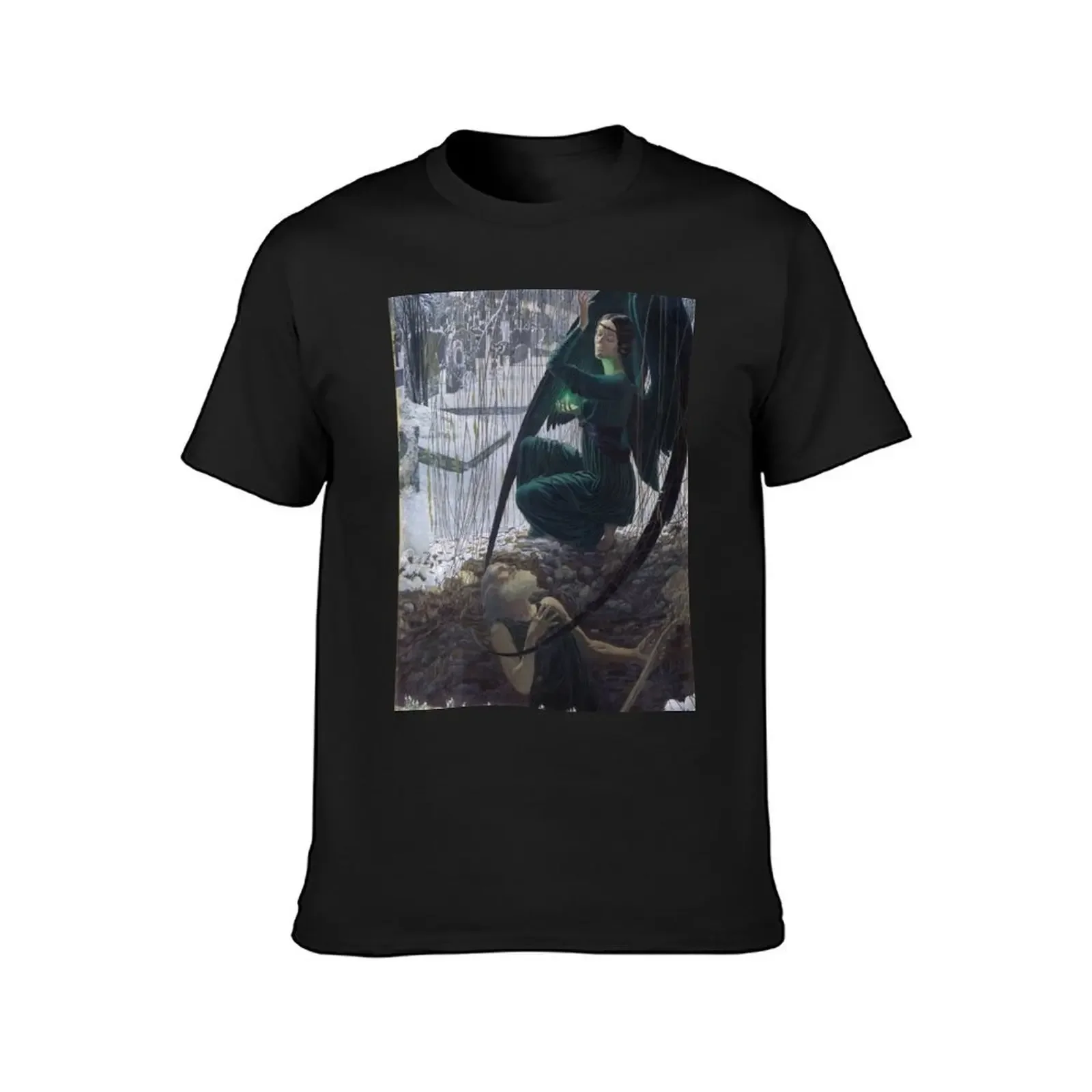 Carlos Schwabe - Death and the Grave Digger T-Shirt custom shirt baggy shirts korean fashion big and tall t shirts for men