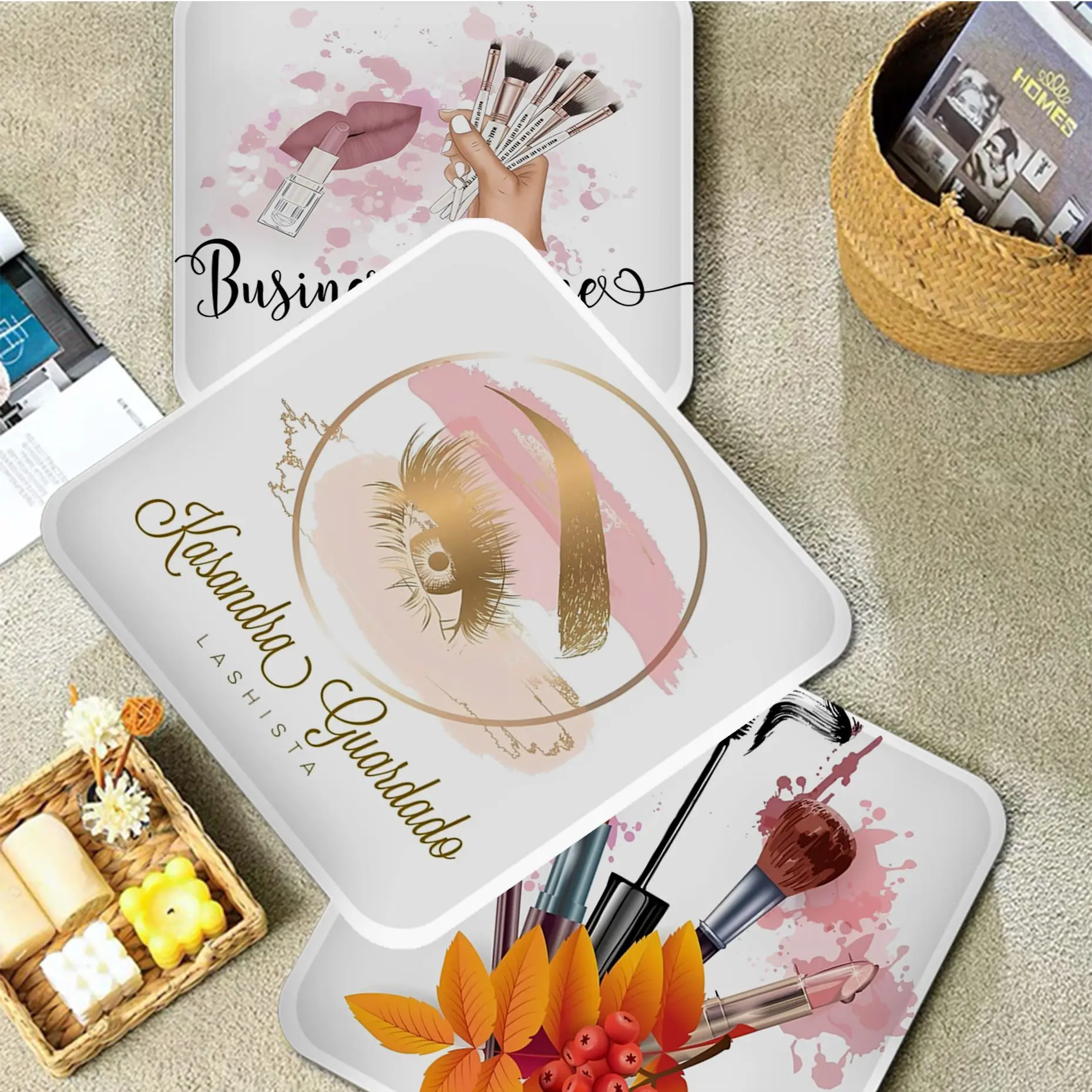 

Trendy Beauty Nail Salon Lipstick Cushion Mat Simplicity Multi-Color Dining Chair Cushion Circular Desk Outdoor Garden Cushions