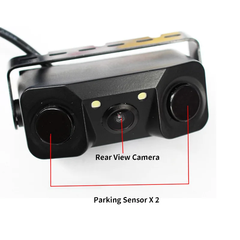 3IN1 Car Parking Sensor Car Night Vision  Reverse Backup Rear View Camera 2 Radar Detector Sensors BiBi Alarm