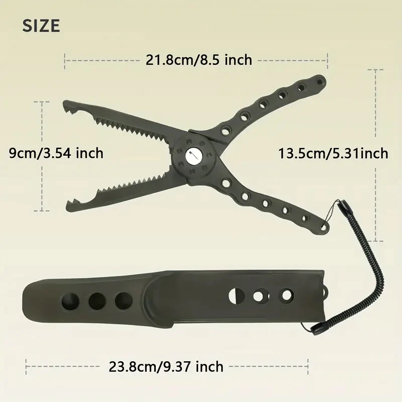 Alicates de pesca antideslizantes con extractor de anzuelos y cordón - imagen 2