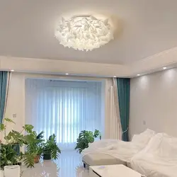 Bedroom ceiling light  personality petal flower children's room warm romantic cream style simple bedroom light