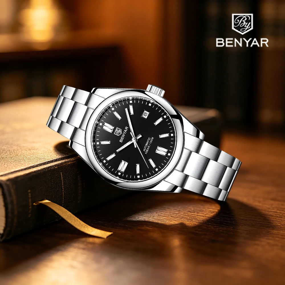 BENYAR men's Watches 2026 casual business men's mechanical watches luminous waterproof ST6 automatic watch men's calendar reloj