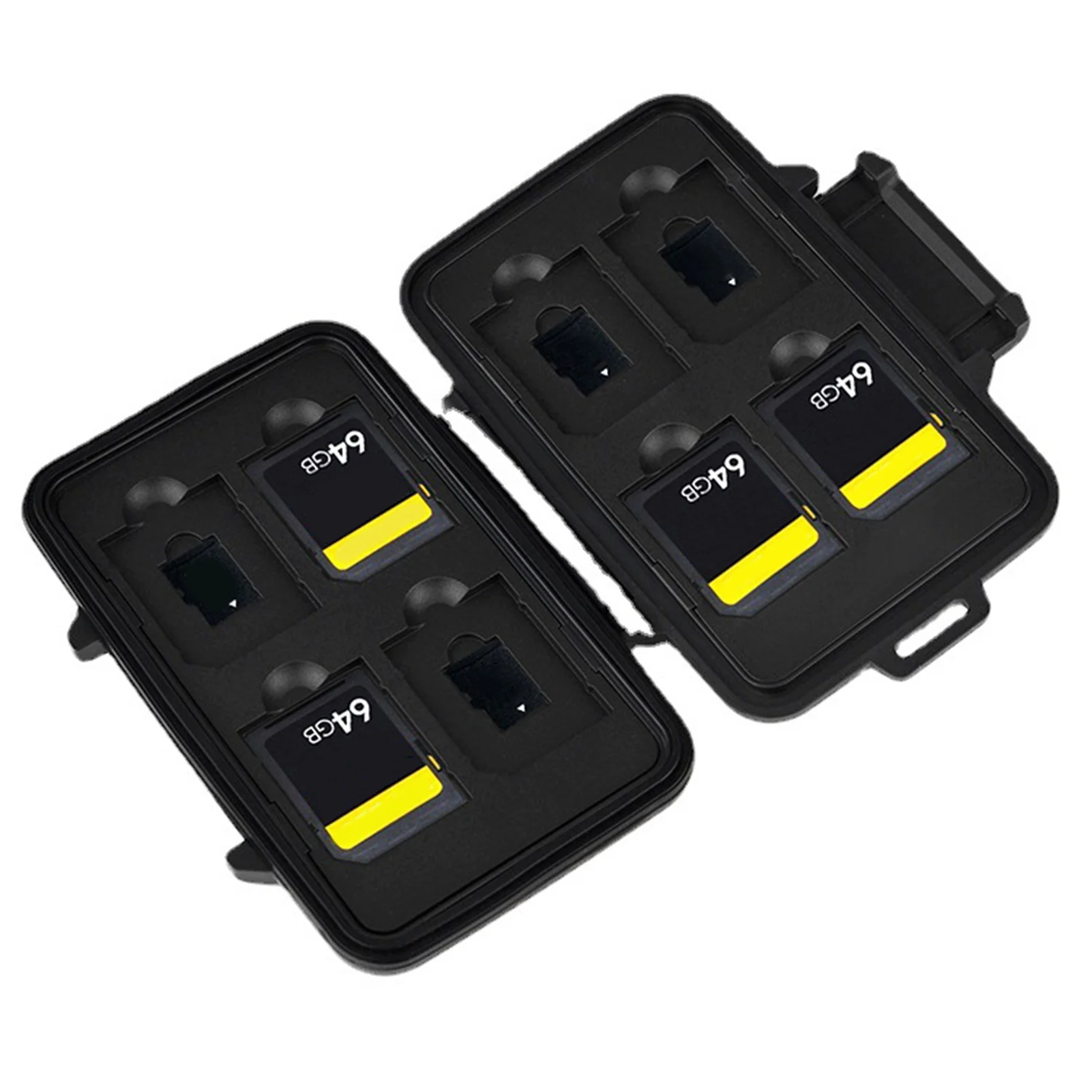 حقيبة حمل بطاقات الذاكرة، صندوق تخزين بطاقة الذاكرة، يرتدي الصلب، مضاد للخدش، مقاوم للماء، حقيبة تخزين من الألومنيوم باللون الأسود