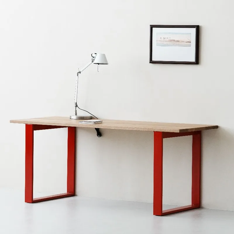 Bauhaus Red Stainless Steel Desk Legs Minimalist Computer Table Bracket Support Office Desk Feet Industrial Furniture Parts
