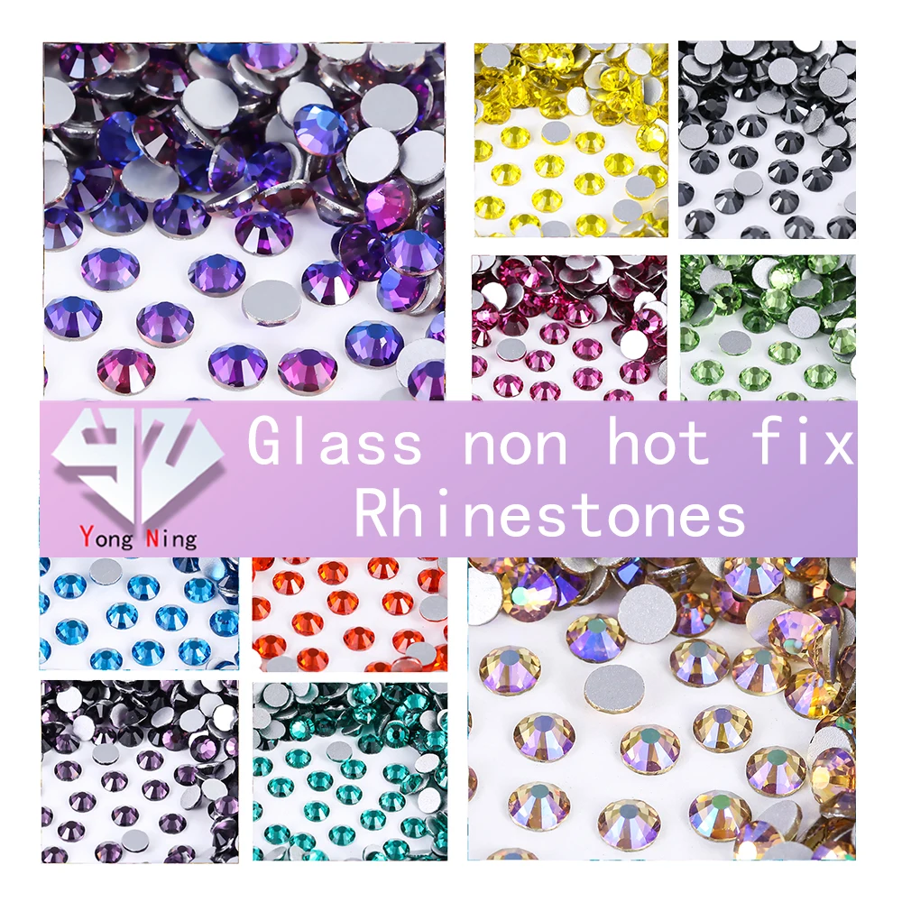 

sparkling quanlity Clear Gem Non hot fix Rhinestones flat back crystals glass stone strass glitters for 3d nail garment wedding