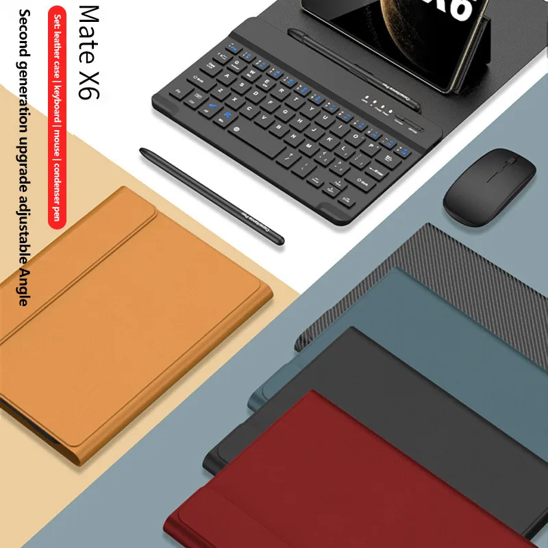 

Bluetooth Wireless Folding Keyboard Leather Case For Huawei Mate X6 MateX6 5G With Mouse Stylus Pen