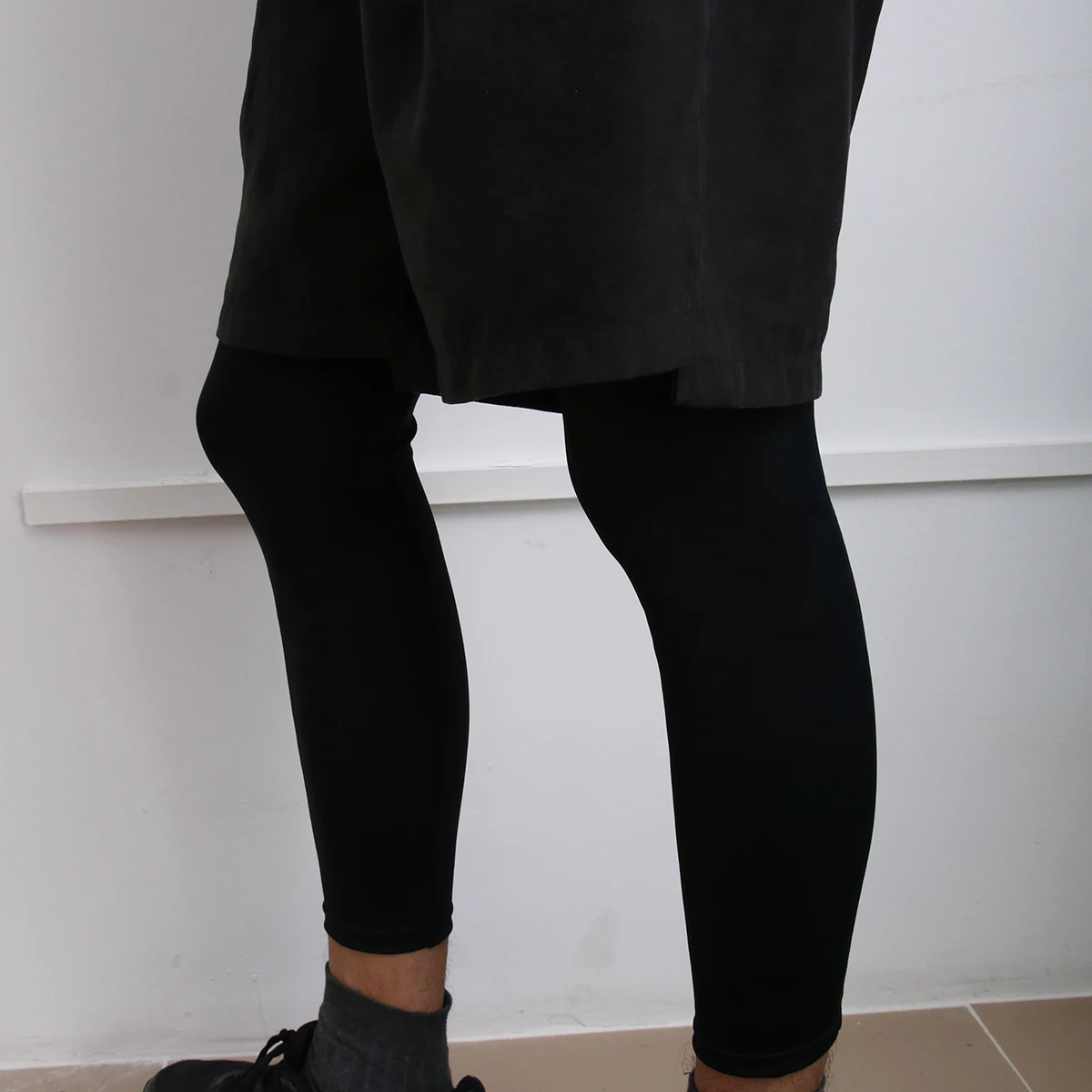 

1 Pair Compression Socks Long Sleeve Leg Support For Running Sports Pain Relief Black L Size Knee Brace Knee Support Sleeve