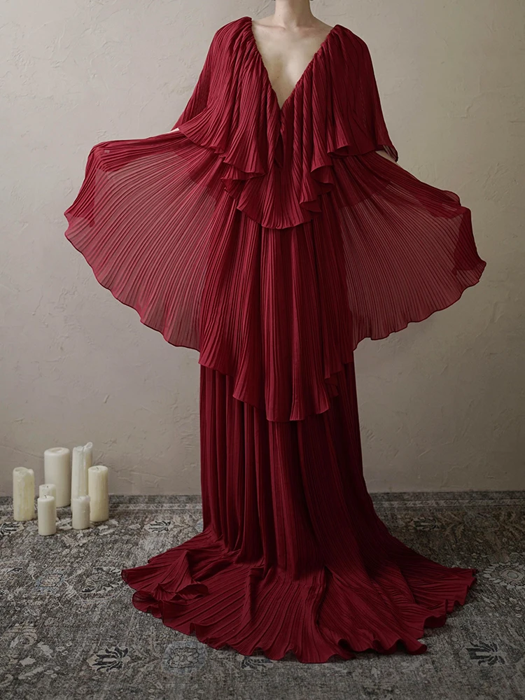 

Женский утренний халат Ele Morning Robe в корейском стиле, с завышенной талией, длинная юбка, на молнии, V-образный вырез, полиэстер