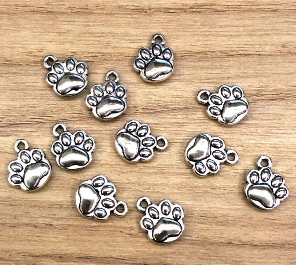 

35pcs 12*10mm Cute dog claw design charms for DIY accessories Zinc alloy metal HW2983