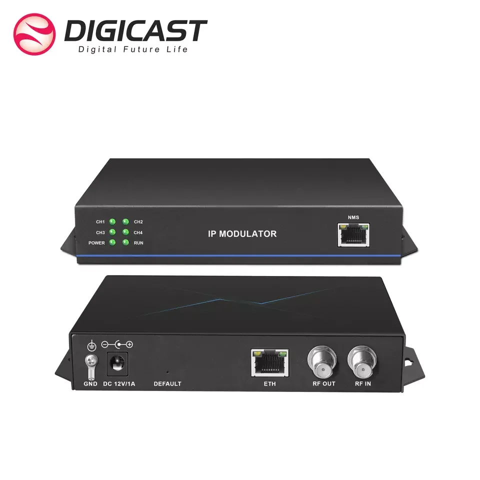 Digicast digital TV portable IP To 4* RF dvb-c/dvb-t output QAM Multi-channels Modulator