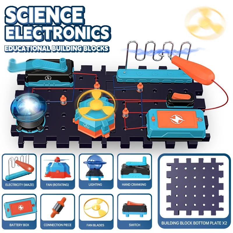 Electronic building blocks assembled scientific experiment toys suitable for children's birthdays and holiday gifts
