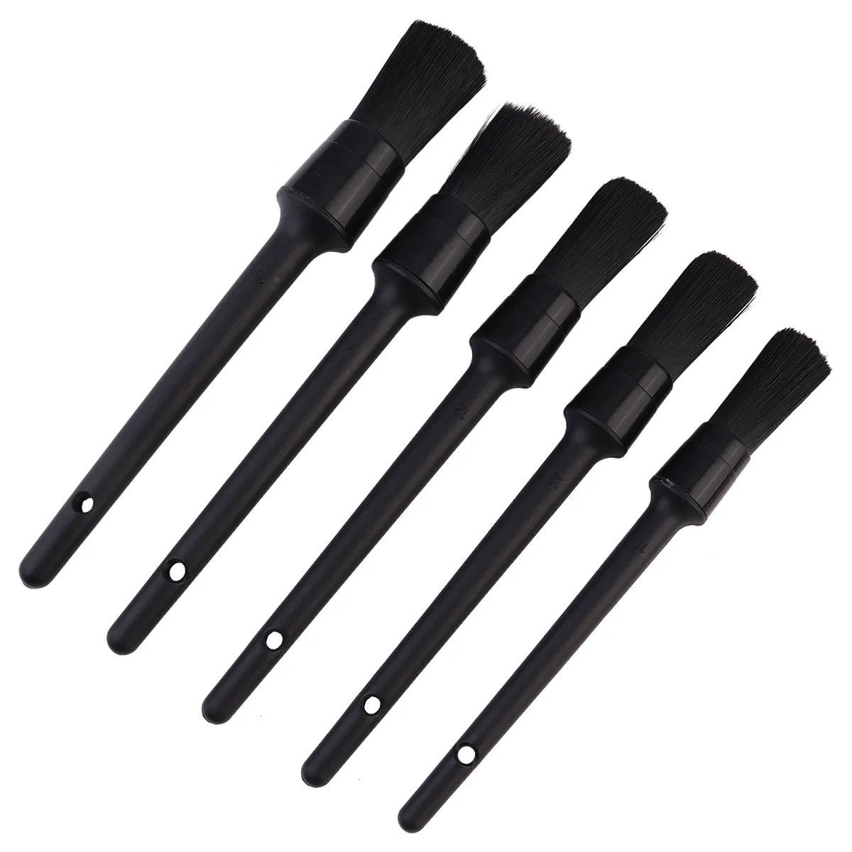 

5pcs Car Cleaning Durable Detail Brush Set Car Cleaner Brush Set Vehicle Cleaning Brush for Engine Wheels Motorcycle (Black)