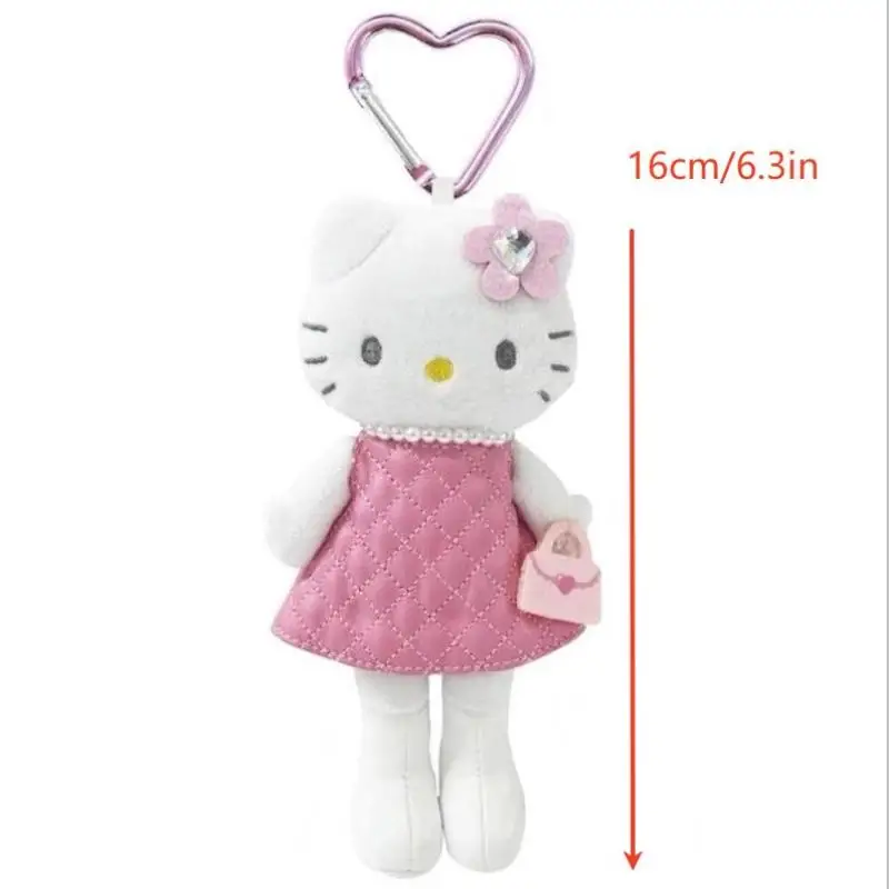 Porte-clés en peluche à longues jambes Hello Kitty, mignon, peau noire, chat elfe Kt, poupée en peluche douce, pendentif de voiture, sac à dos, décor de sac