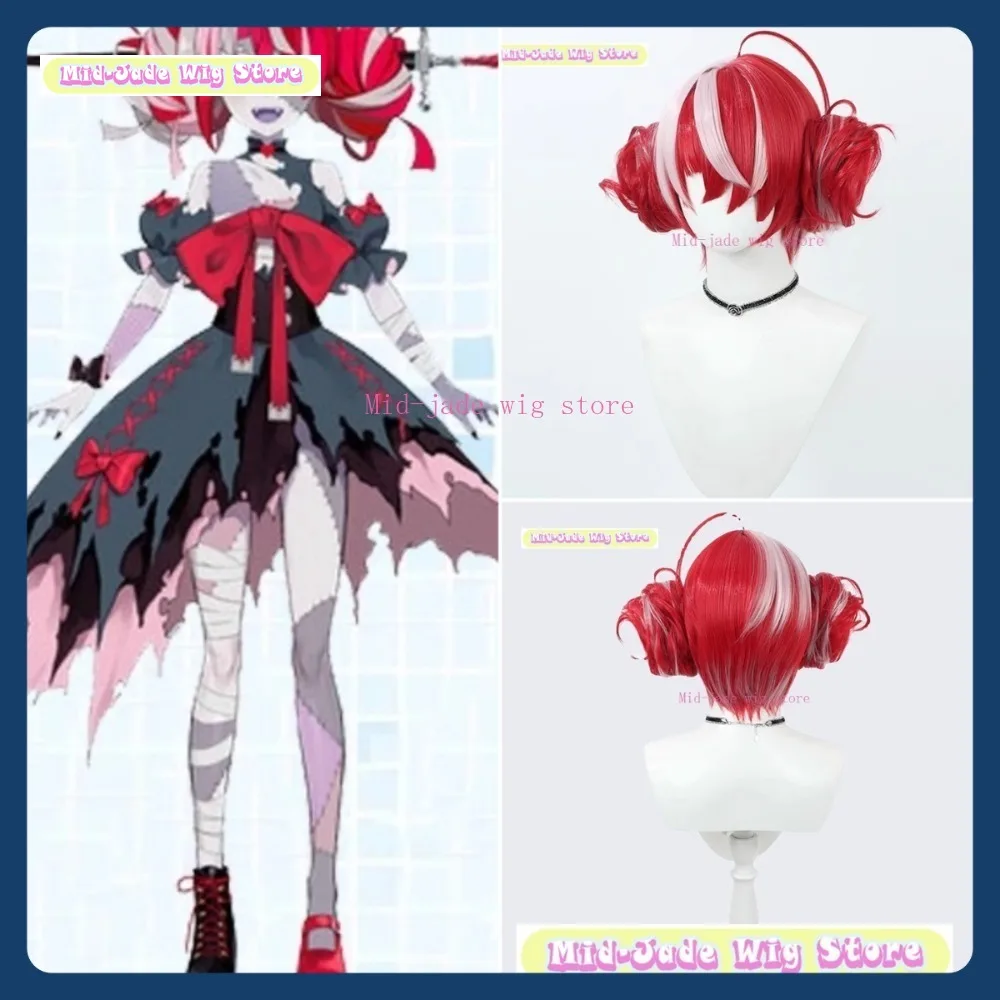 

Mid-jade Wig Store NIJISANJI Kureiji Ollie Cosplay Wig Anime Game Role-playing Halloween Party Synthetic Wig