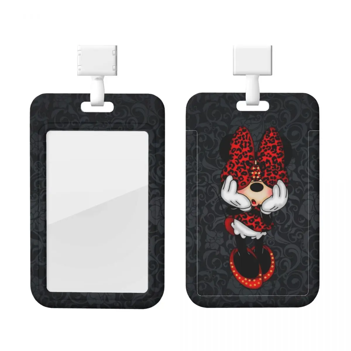 

Custom Funny Minnie Mouse Credit Card Holders Neck Strap Lanyard ID Badge Card Holder Factories Engineers Card Holder
