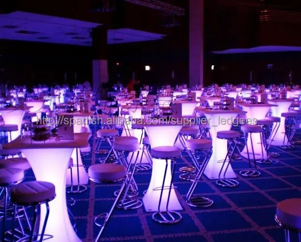 طاولات كوكتيل مضيئة للمصنع بألوان LED حديثة للنوادي الليلية والحفلات والمواد البلاستيكية لقبو النبيذ #6