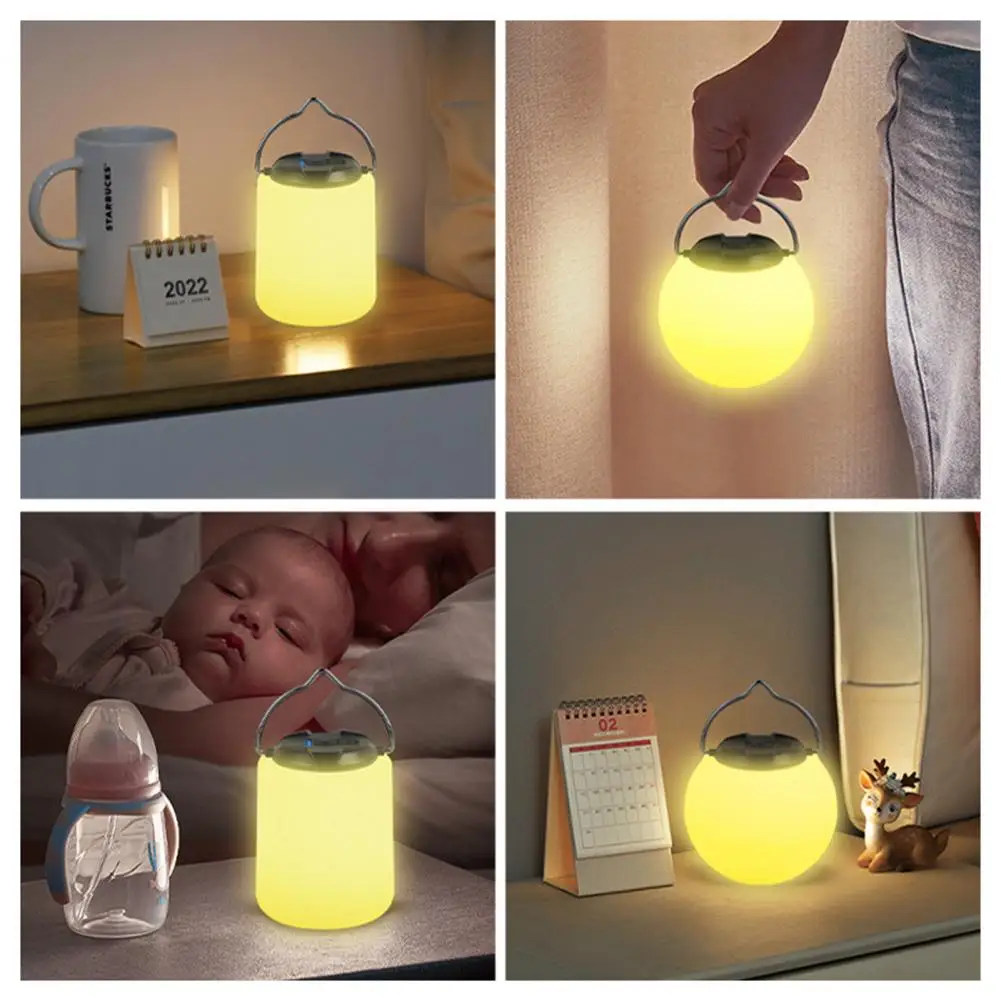 Bedside Light  Functional with Handle IP6 Waterproof  Kids Bedside Night Light Camping Accessory