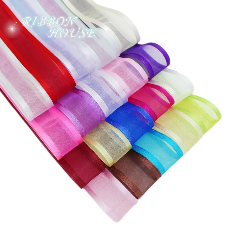 (50 yards/roll)  20mm Organza ribbon Broadside wholesale gift wrapping decoration ribbons