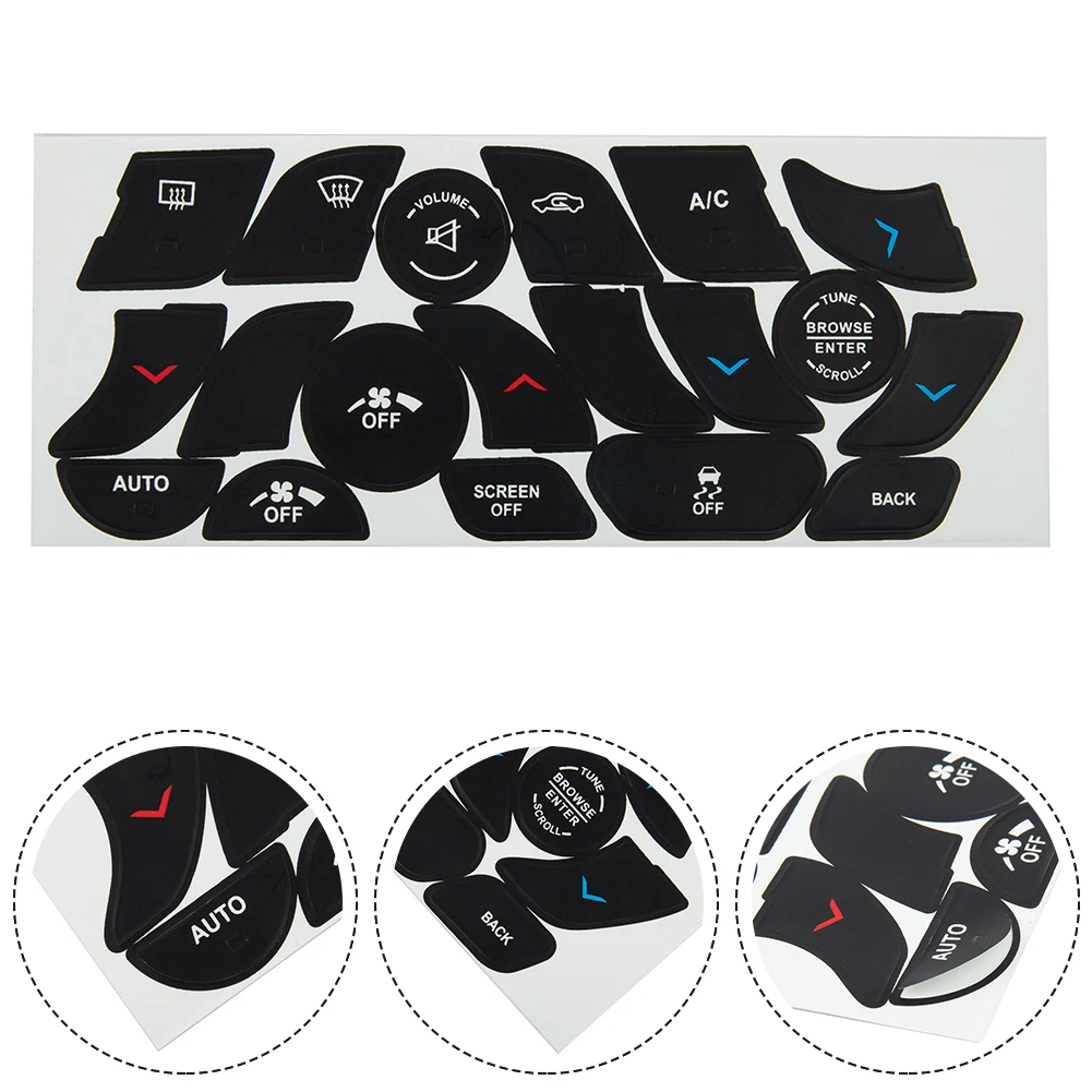 High Quality Button Repair Sticker A/C Climate Control Black Decals Direct Replacement Front For Chrysler 14-17 200
