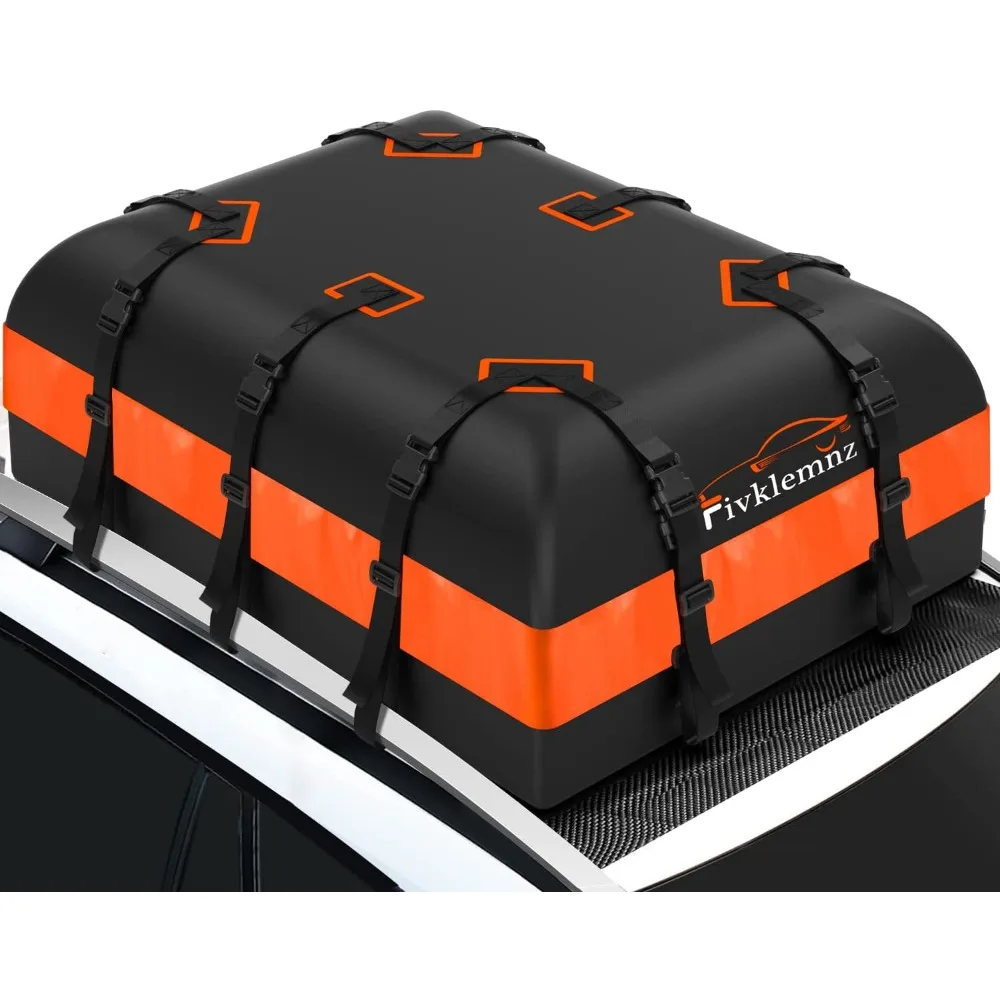 

21-кубическая автомобильная сумка на крышу, водонепроницаемая универсальная сумка на крышу с мягким верхом для автомобиля с противоскользящим ковриком, усиленные ремни, 6 дверей