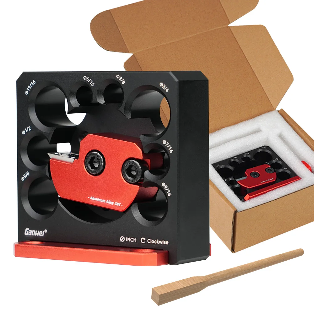 8-Loch-Dübelherstellungs-Vorrichtungs-Set mit Hartmetallklingen - Metrische und Zoll-Holzbearbeitungs-Dübel-Fräsvorrichtung für elektrische Bohrmaschinen – Detail 4
