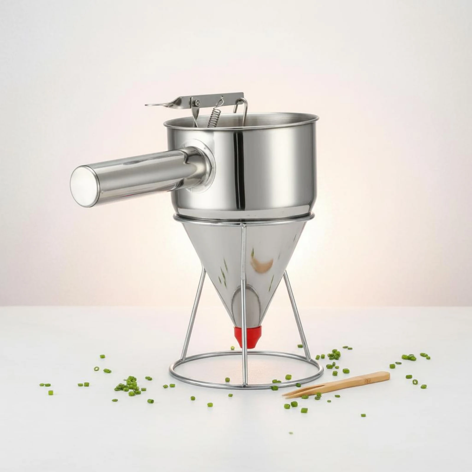 

Stainless Steel Batter Funnel Precision Pouring Stainless Steel Batter Dispenser Funnel Cake Dispenser Multi-Purpose Baking Tool