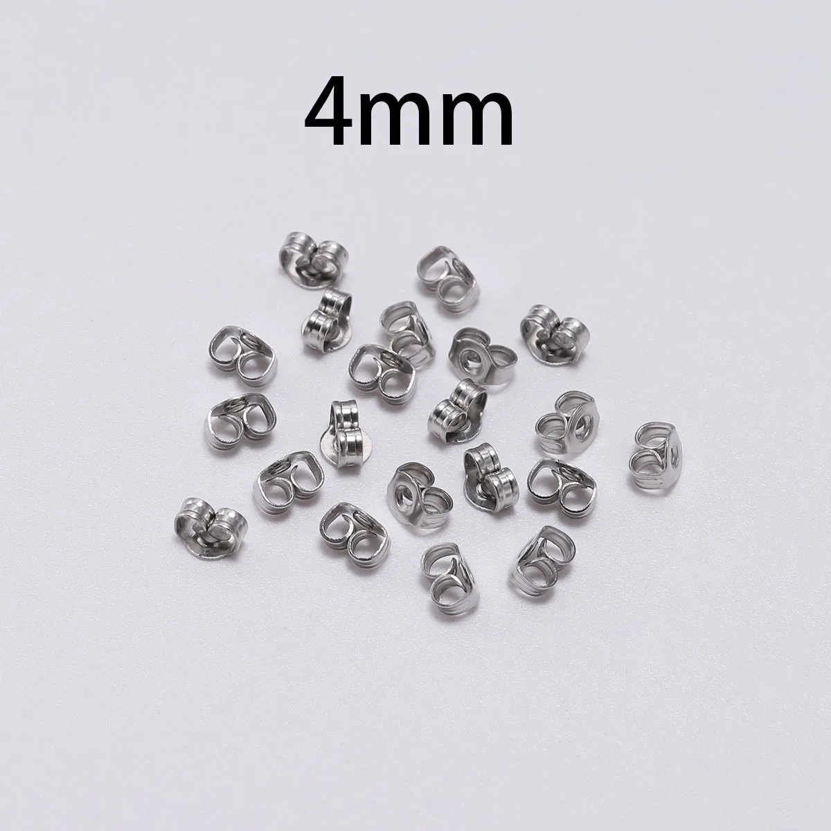 100Pcs/lot 4-8mm Stainless Steel Earring Back Plug Ear Studs Back Earring Stoppers For DIY Jewelry Making Findings Accessories