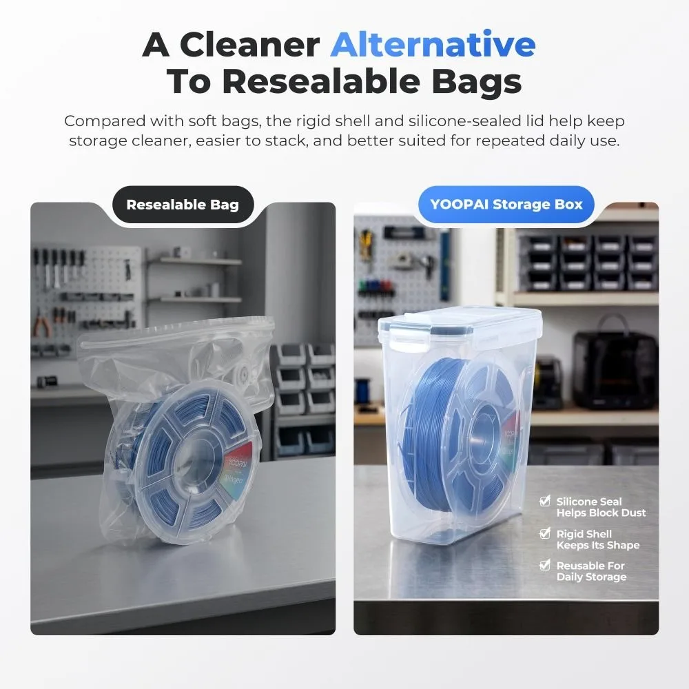 Airtight 3D Printing Filament Container Transparent Dustproof 3D Printing Filament Storage Box Portable Moisture Proof