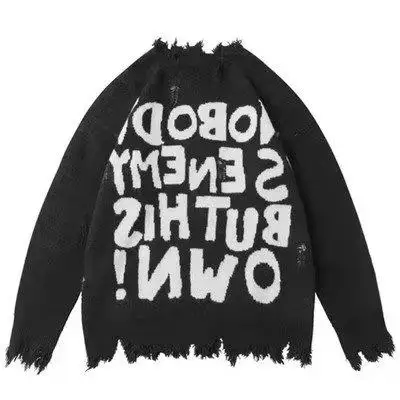 Suéter Hoado para Hombre, Tejido a Rayas, Invierno, Casual, Talla ande, 300 Libras, Moda de Pareja, Estilo Hong Kong, Aju...