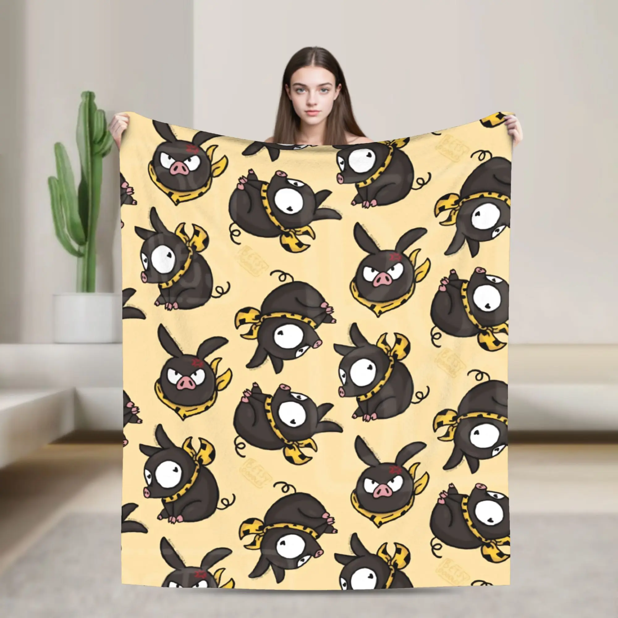 Ranma P-chan by Betsyg Blanket Japanese Anime Warm Soft Pattern Plush Bedding Throws For Travel Flannel Bedspread Bed Cover
