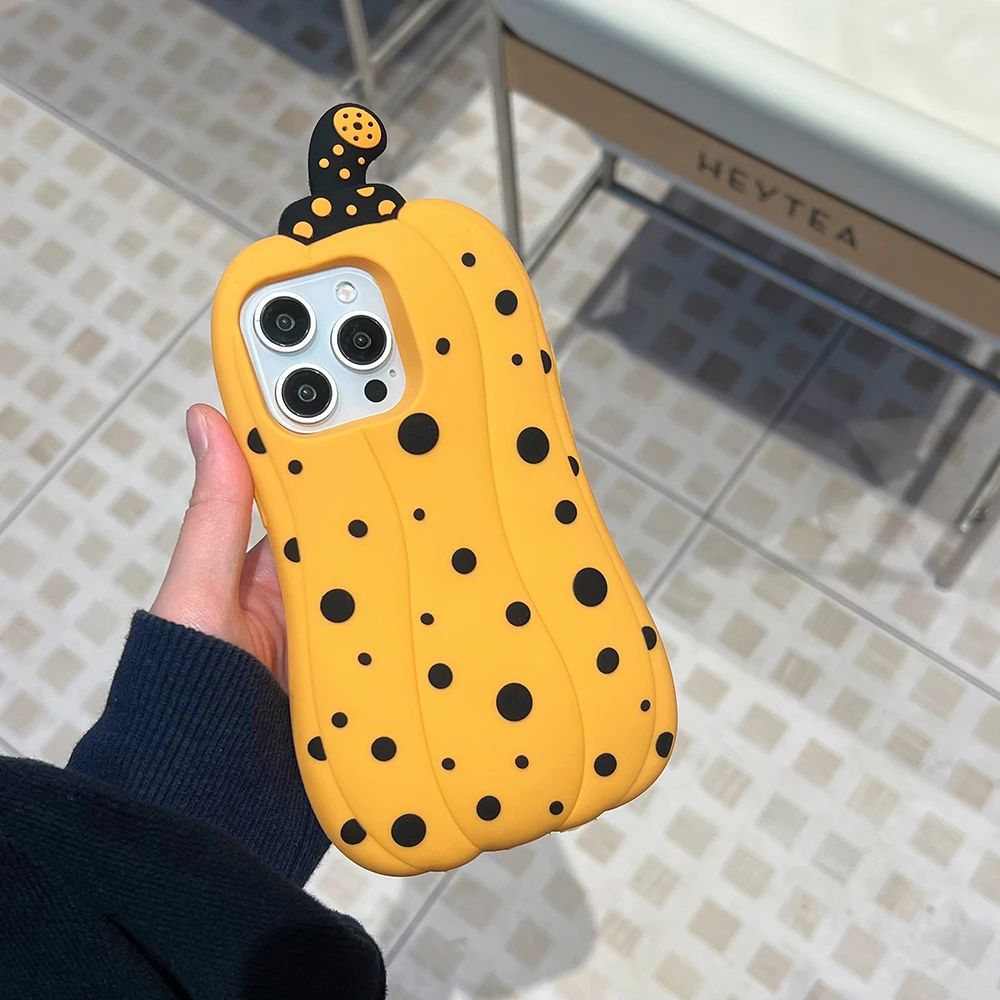 Für iPhone 13 14 15 Plus 16 Pro Max Kawaii Gemüse Polka Dots Kürbis Hülle Weiche Silikonhülle – Detail 7