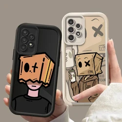 A 52 A 53 A 32 A 33 Cartoon Box Man Silicone Phone Case For Samsung Galaxy A32 A22 A33 A51 A52 A52S A53 A71 A72 A73 4G 5G Cover