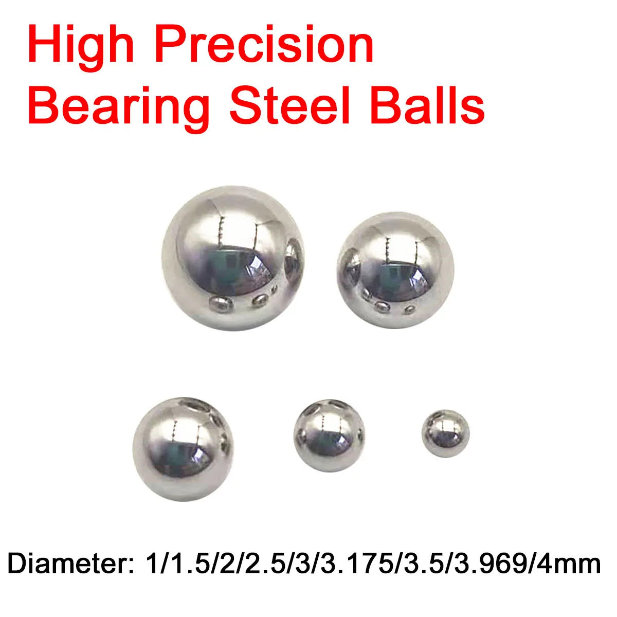 10/50/100/500Pcs High Precision Bearing Steel Balls 1/1.5/2/2.5/3/3.175/3.5/3.969/4mm Chrome Bearing Steel Solid Roller Beads